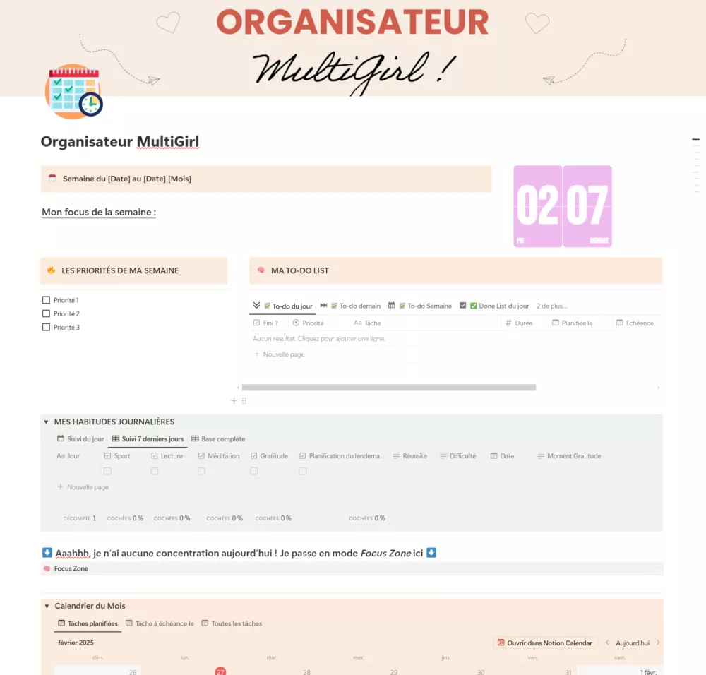 Organisateur MultiGirl Notion – Image 3